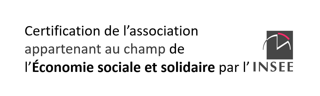 Logo de certification INSEE attestant que l’association appartient au champ de l’Économie sociale et solidaire (ESS)
